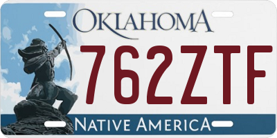 OK license plate 762ZTF