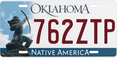 OK license plate 762ZTP