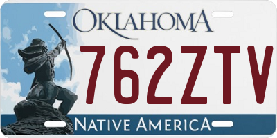 OK license plate 762ZTV
