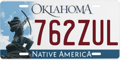 OK license plate 762ZUL