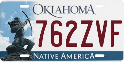 OK license plate 762ZVF