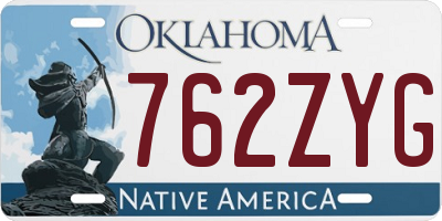 OK license plate 762ZYG