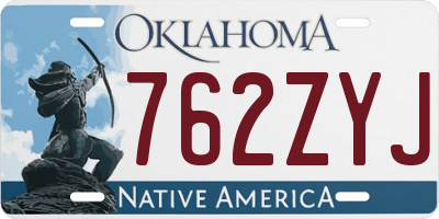 OK license plate 762ZYJ