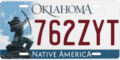 OK license plate 762ZYT