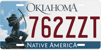 OK license plate 762ZZT