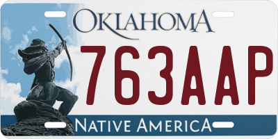 OK license plate 763AAP