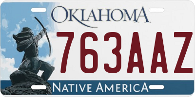 OK license plate 763AAZ
