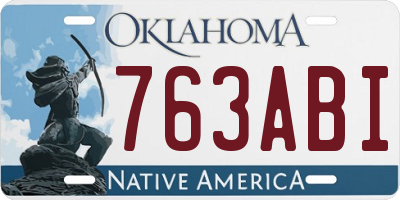 OK license plate 763ABI