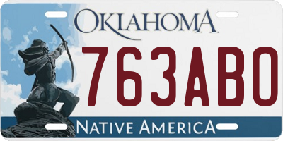 OK license plate 763ABO