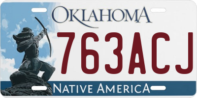 OK license plate 763ACJ
