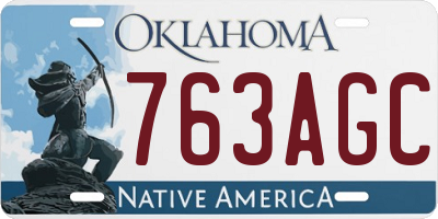 OK license plate 763AGC