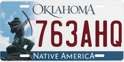 OK license plate 763AHQ