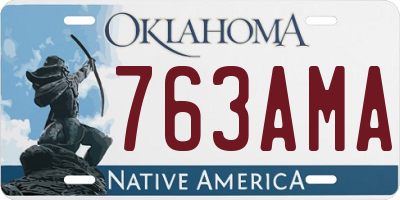 OK license plate 763AMA