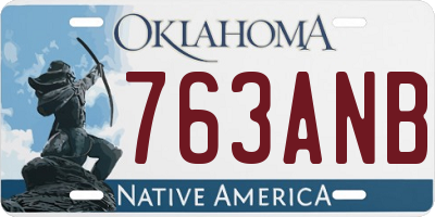 OK license plate 763ANB