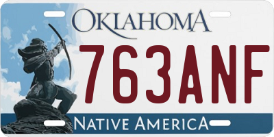 OK license plate 763ANF