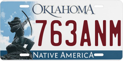 OK license plate 763ANM