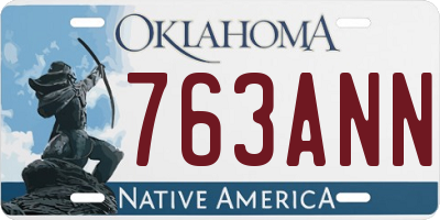 OK license plate 763ANN