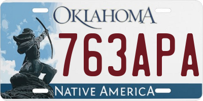 OK license plate 763APA