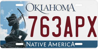 OK license plate 763APX