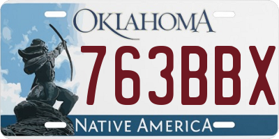 OK license plate 763BBX