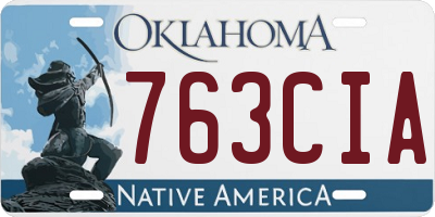 OK license plate 763CIA
