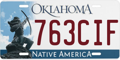 OK license plate 763CIF