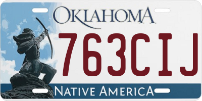 OK license plate 763CIJ