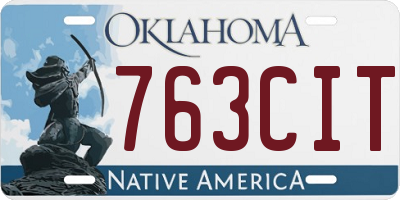 OK license plate 763CIT