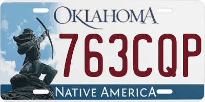 OK license plate 763CQP