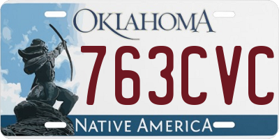 OK license plate 763CVC