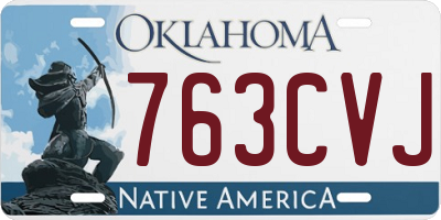 OK license plate 763CVJ