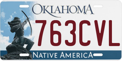 OK license plate 763CVL