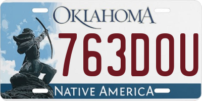 OK license plate 763DOU