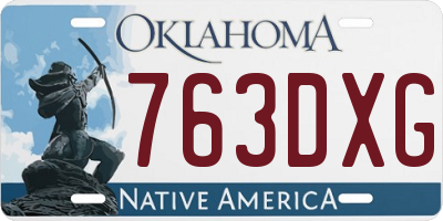 OK license plate 763DXG