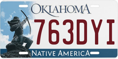 OK license plate 763DYI