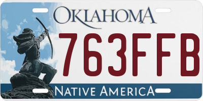 OK license plate 763FFB