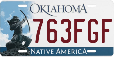 OK license plate 763FGF