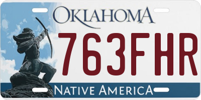 OK license plate 763FHR