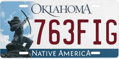 OK license plate 763FIG