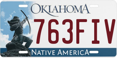 OK license plate 763FIV