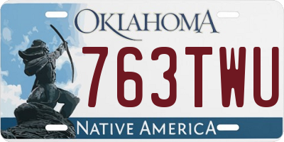 OK license plate 763TWU