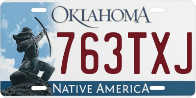 OK license plate 763TXJ