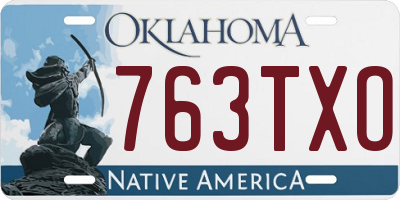 OK license plate 763TXO