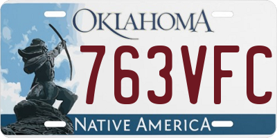 OK license plate 763VFC