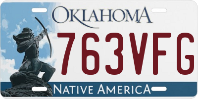 OK license plate 763VFG
