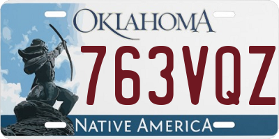 OK license plate 763VQZ