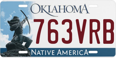 OK license plate 763VRB