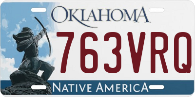OK license plate 763VRQ