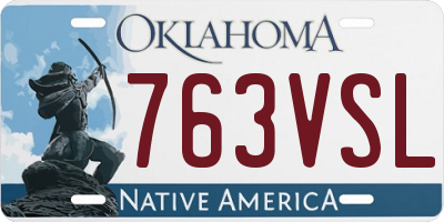 OK license plate 763VSL