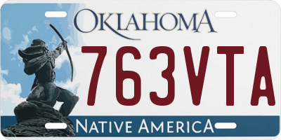OK license plate 763VTA